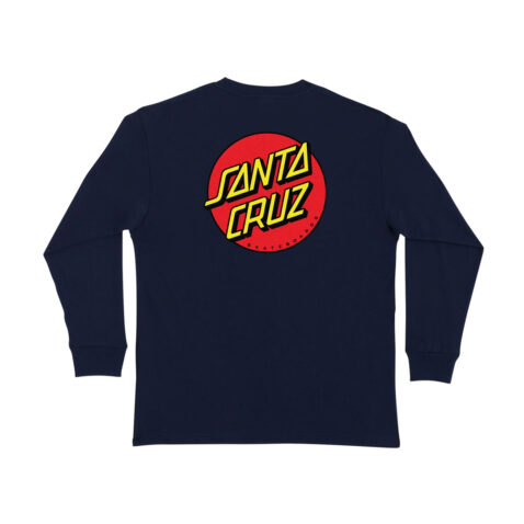 Santa Cruz Classic Dot Long Sleeve T-Shirt Navy Blue - Image 2
