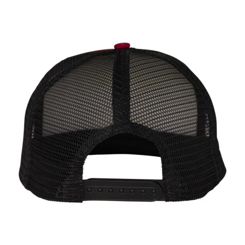 Creature Logo Mesh Trucker Adjustable Snapback Hat Maroon Black