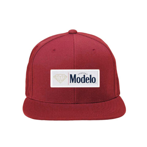 Diamond X Modelo Box Logo Snapback Hat Burgundy