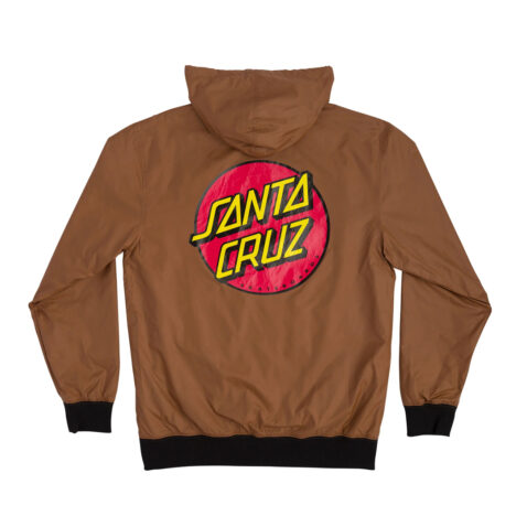 Santa Cruz Dot Hooded Windbreaker Jacket Brown - Image 2