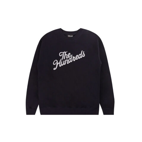 The Hundreds Slant Logo Crewneck Fleece Sweater Navy