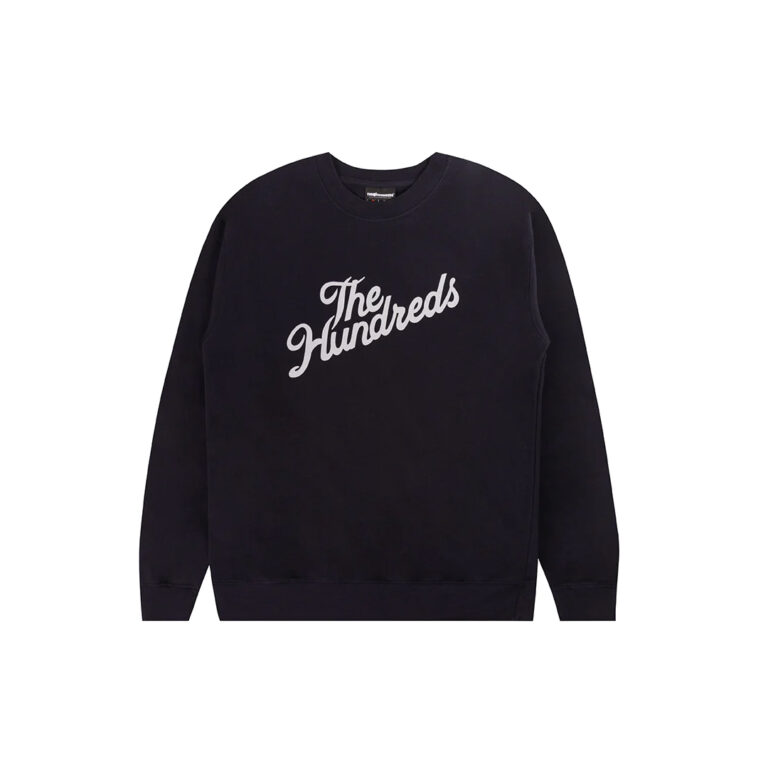 Hundreds Slant Logo Crewneck Fleece Navy