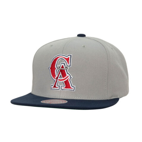 Mitchell & Ness California Angels Away Snapback Hat Grey