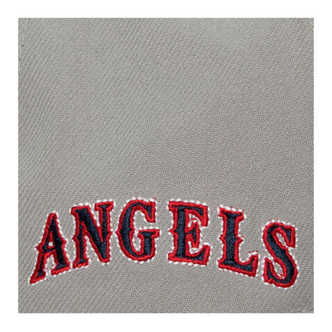 Mitchell & Ness California Angels Away Snapback Hat Grey Logo