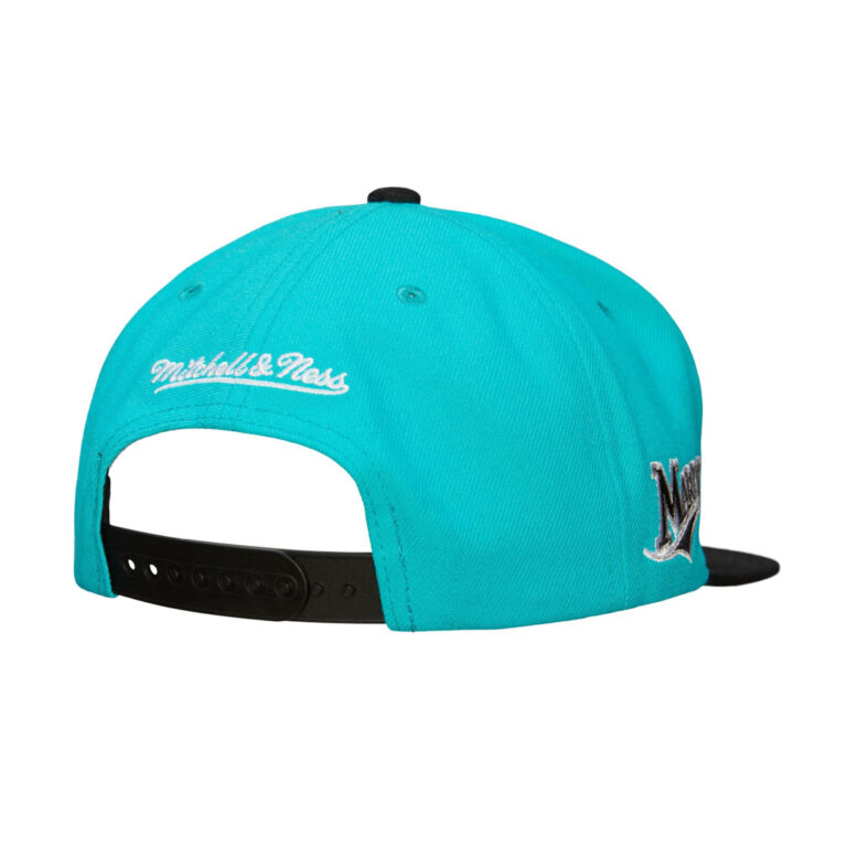 Mitchell & Ness Florida Marlins Evergreen Snapback Hat Teal Back Mitchell & Ness Florida Marlins Evergreen Snapback Hat Teal Back