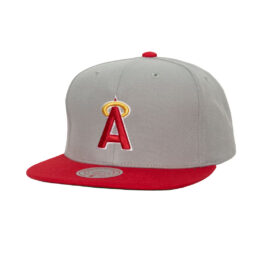 Mitchell & Ness Los Angeles Angels Away Snapback Hat Grey Red