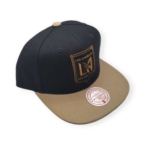 Mitchell & Ness Los Angeles Football Club Two Tone 2.0 Snapback Hat Black Tan Mitchell & Ness Los Angeles Football Club Two Tone 2.0 Snapback Hat BlackTan Right Front