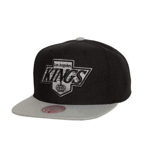 Mitchell & Ness Los Angeles Kings Two Tone 2.0 Snapback Hat Black Grey Left Front