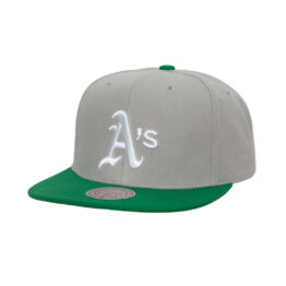 Mitchell & Ness Oakland Athletics Away Snapback Hat Grey