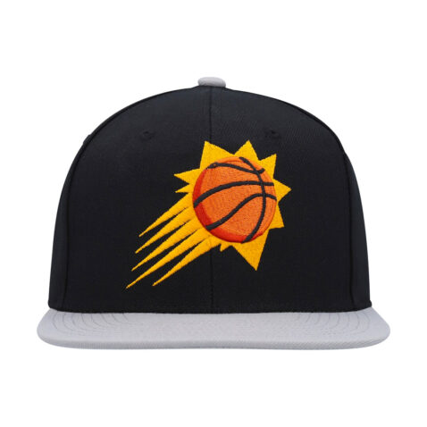 Mitchell & Ness Phoenix Suns Core Basic Snapback Hat Black Grey Front