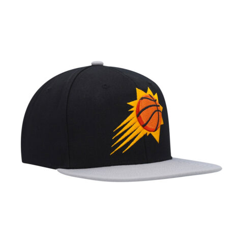 Mitchell & Ness Phoenix Suns Core Basic Snapback Hat Black Grey Right Front