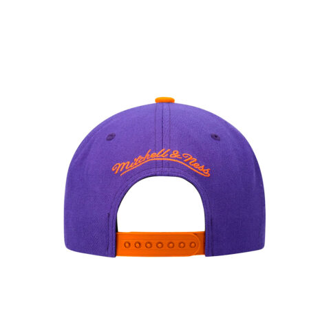 Mitchell & Ness Phoenix Suns Core Basic Snapback Hat Purple Orange Back