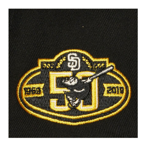 Mitchell & Ness San Deigo Padres Team Classic Snapback Hat Black Logo