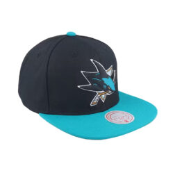 Mitchell & Ness San Jose Sharks Two Tone 2.0 Snapback Hat Black Dark Teal