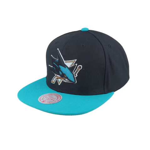 Mitchell & Ness San Jose Sharks 2 Tone 2.0 Snapback Hat Black Dark Teal copy