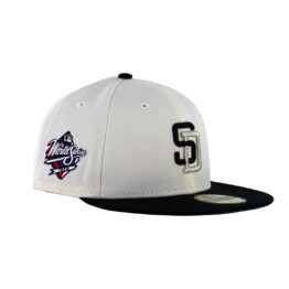 New Era 59Fifty San Diego Padres Ace Fitted Hat Chrome White Black Metallic Silver