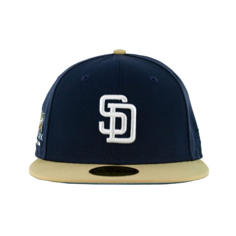 New Era 59Fifty San Diego Padres '04 Fitted Hat Light Navy White Vegas Gold Front