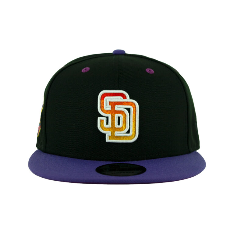 New Era 9Fifty San Diego Padres Sunset Adjustable Snapback Hat Black Gradient Orange Purple Front New Era 9Fifty San Diego Padres Sunset Adjustable Snapback Hat Black Gradient Orange Purple Front