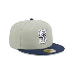 New Era 59Fifty Seattle Mariners Color Pack Fitted Hat Light Mint Green Dark Navy