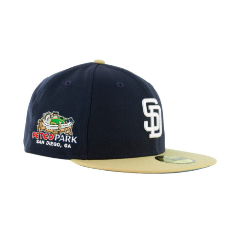 New Era 59Fifty San Diego Padres '04 Fitted Hat Light Navy White Vegas Gold Right Front