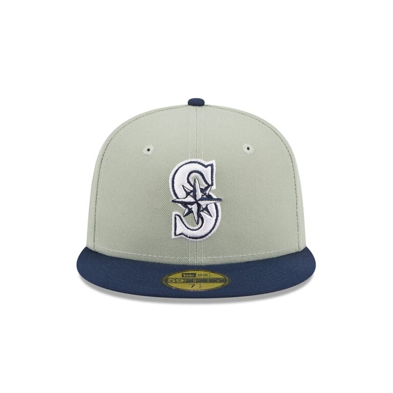 New Era 59Fifty Seattle Mariners Color Pack Fitted Hat Light Mint Green Dark Navy Front New Era 59Fifty Seattle Mariners Color Pack Fitted Hat Light Mint Green Dark Navy Front