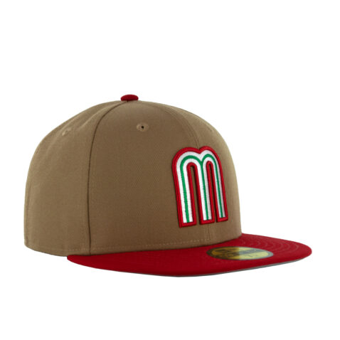 New Era 59Fifty World Baseball Classic Mexico Fitted Hat Khaki Green Red Right Side