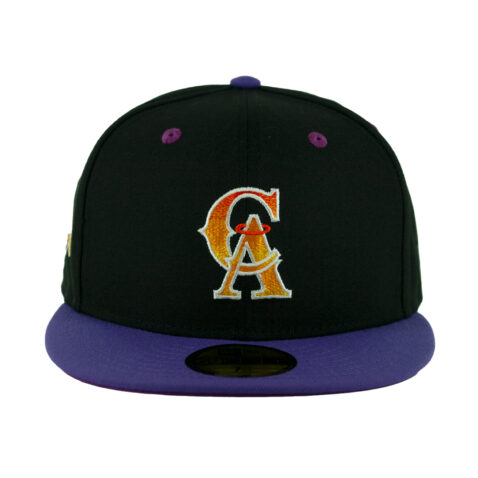 New Era 59Fifty California Angels Sunset Fitted Hat Black Gradient Orange Purple