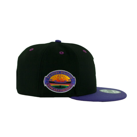 New Era 9Fifty Los Angeles Dodgers Sunset Adjustable Snapback Hat Black Gradient Orange Purple Right