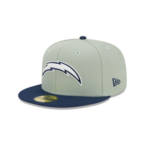 New Era 59Fifty Los Angeles Chargers Color Pack Fitted Hat Light Mint Green Dark Navy Left Front