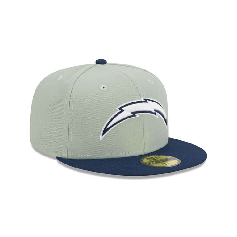 New Era 59Fifty Los Angeles Chargers Color Pack Fitted Hat Light Mint Green Dark Navy Right Front New Era 59Fifty Los Angeles Chargers Color Pack Fitted Hat Light Mint Green Dark Navy Right Front