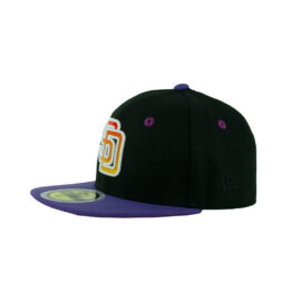 New Era 59Fifty San Diego Padres Sunset YOUTH Fitted Hat Black Gradient Orange Purple