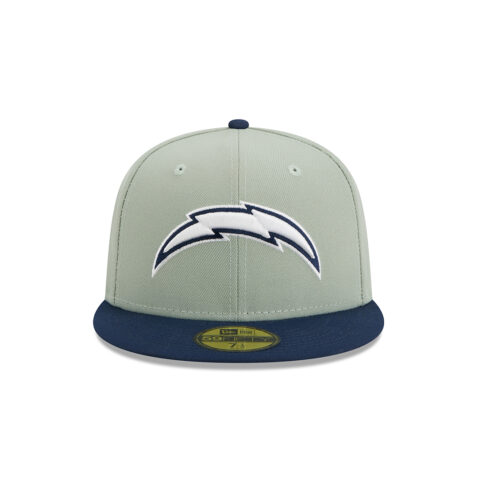New Era 59Fifty Los Angeles Chargers Color Pack Fitted Hat Light Mint Green Dark Navy Front