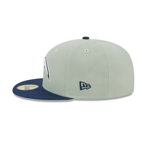 New Era 59Fifty Los Angeles Chargers Color Pack Fitted Hat Light Mint Green Dark Navy LEft