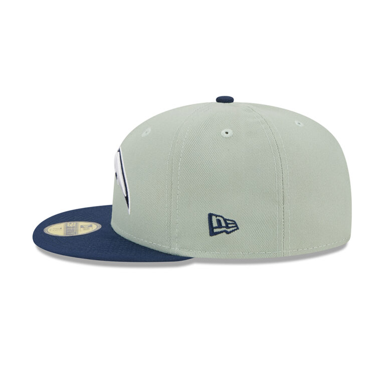 New Era 59Fifty Los Angeles Chargers Color Pack Fitted Hat Light Mint Green Dark Navy LEft New Era 59Fifty Los Angeles Chargers Color Pack Fitted Hat Light Mint Green Dark Navy LEft