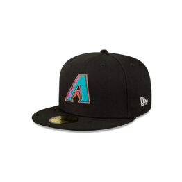New Era 59Fifty Arizona Diamonbacks Metallic Logo Fitted Hat Black