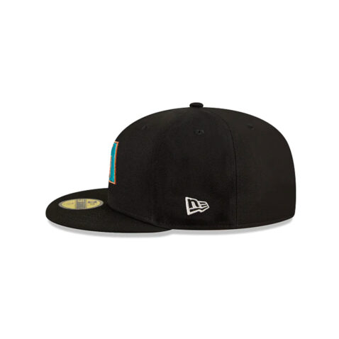 New Era 59Fifty Arizona Diamodbacks Metallic Logo Fitted Hat Black Left