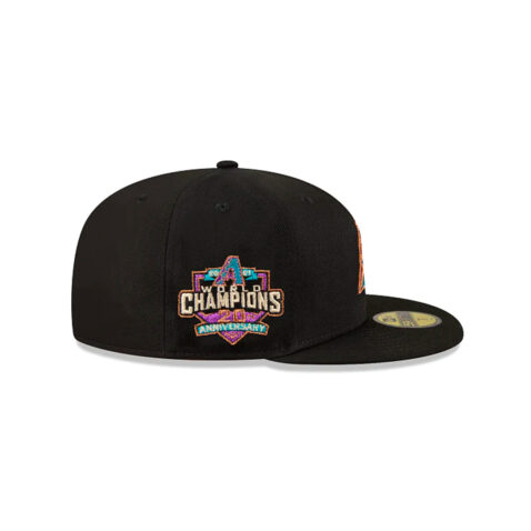 New Era 59Fifty Arizona Diamodbacks Metallic Logo Fitted Hat Black Right