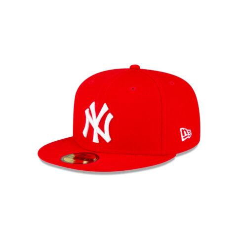 New Era 59Fifty New York Yankees 1998 World Series Fitted Hat Scarlet Red Left Front