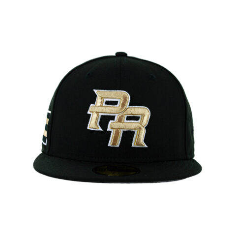 New Era 59Fifty Puerto Rico World Baseball Classic Black Gold Fitted Hat Black Front