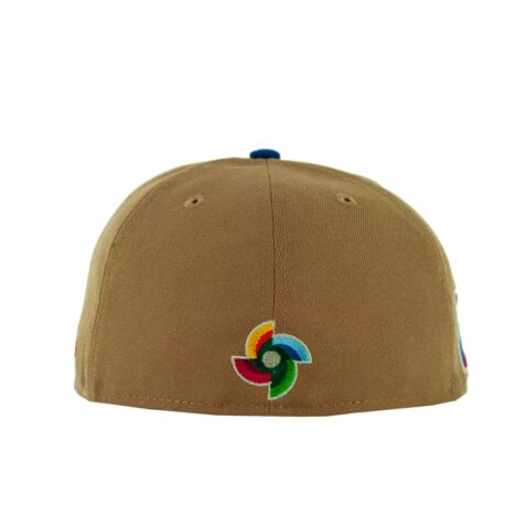 New Era 59Fifty Puerto Rico World Baseball Classic Khaki Royal Blue Fitted Hat Khaki Royal Blue Back