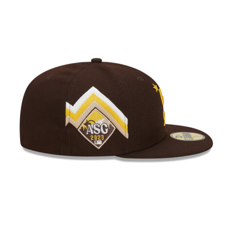 New Era 59Fifty San Diego Padres All Star Game Workout 2023 Fitted Hat Burnt Wood Brown Right