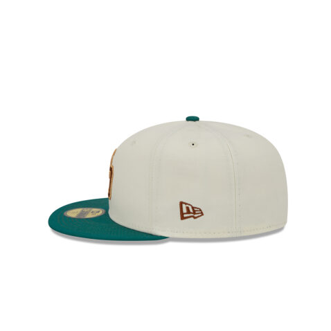 New Era 59Fifty San Diego Padres Camp Fitted Hat Chrome White Green - Image 4