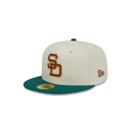 New Era 59Fifty San Diego Padres Camp Fitted Hat Chrome White Green