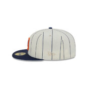 New Era 59Fifty San Diego Padres Team Shimmer Fitted Hat Chrome White Navy Left