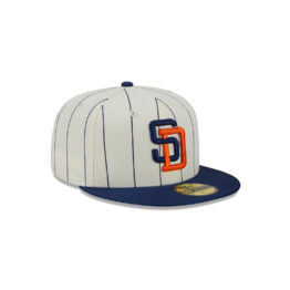New Era 59Fifty San Diego Padres Team Shimmer Fitted Hat Chrome White Navy