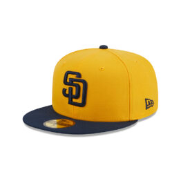 New Era 59Fifty San Diego Padres Two Tone Color Pack Fitted Hat Yellow Dark Navy