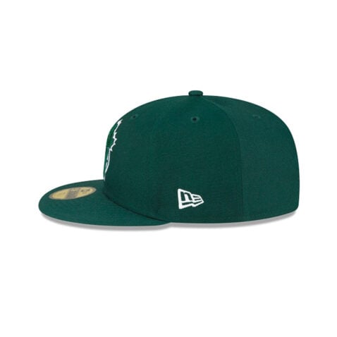 New Era 59Fifty Toronto Blue Jays Fitted Hat Dark Green White Left