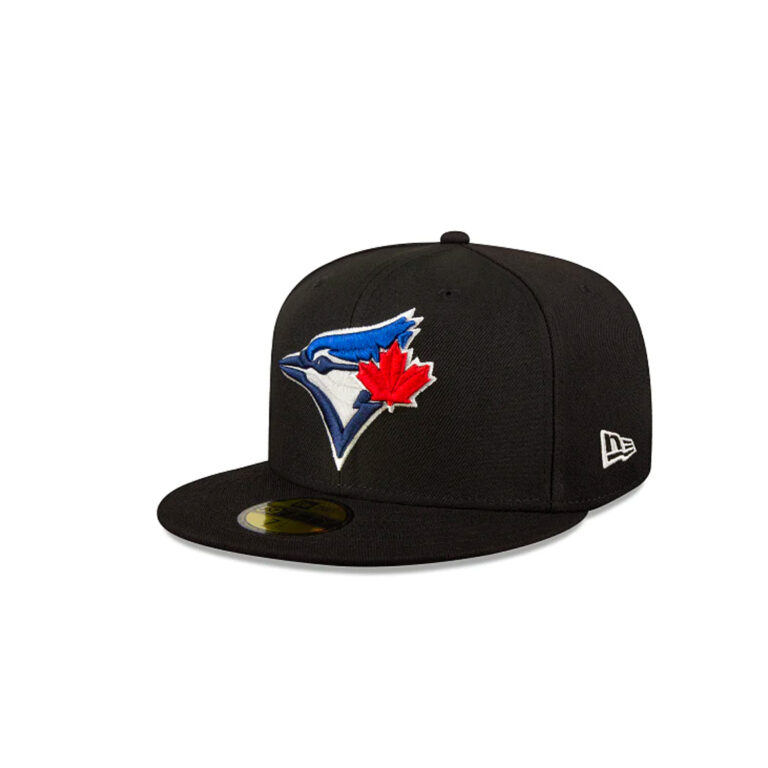 New Era 59Fifty Toronto Blue Jays Metallic Logo Series Fitted Hat Black Left Front New Era 59Fifty Toronto Blue Jays Metallic Logo Series Fitted Hat Black Left Front