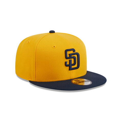 New Era 9Fifty San Diego Padres Color Pack Snapback Hat Yellow Dark Navy Right Front