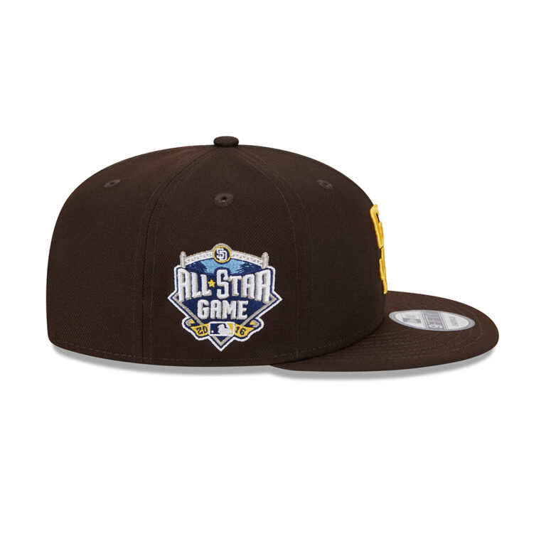 New Era 9Fifty San Diego Padres Game All Star Game Side Patch Snapback Hat Burnt Wood Brown Right Front New Era 9Fifty San Diego Padres Game All Star Game Side Patch Snapback Hat Burnt Wood Brown Right Front